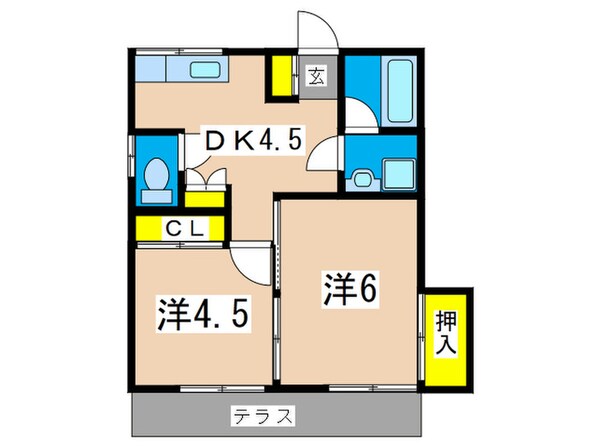 ビュ－ハイムＥＭ８８の物件間取画像